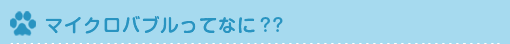 マイクロバブルってなに？？